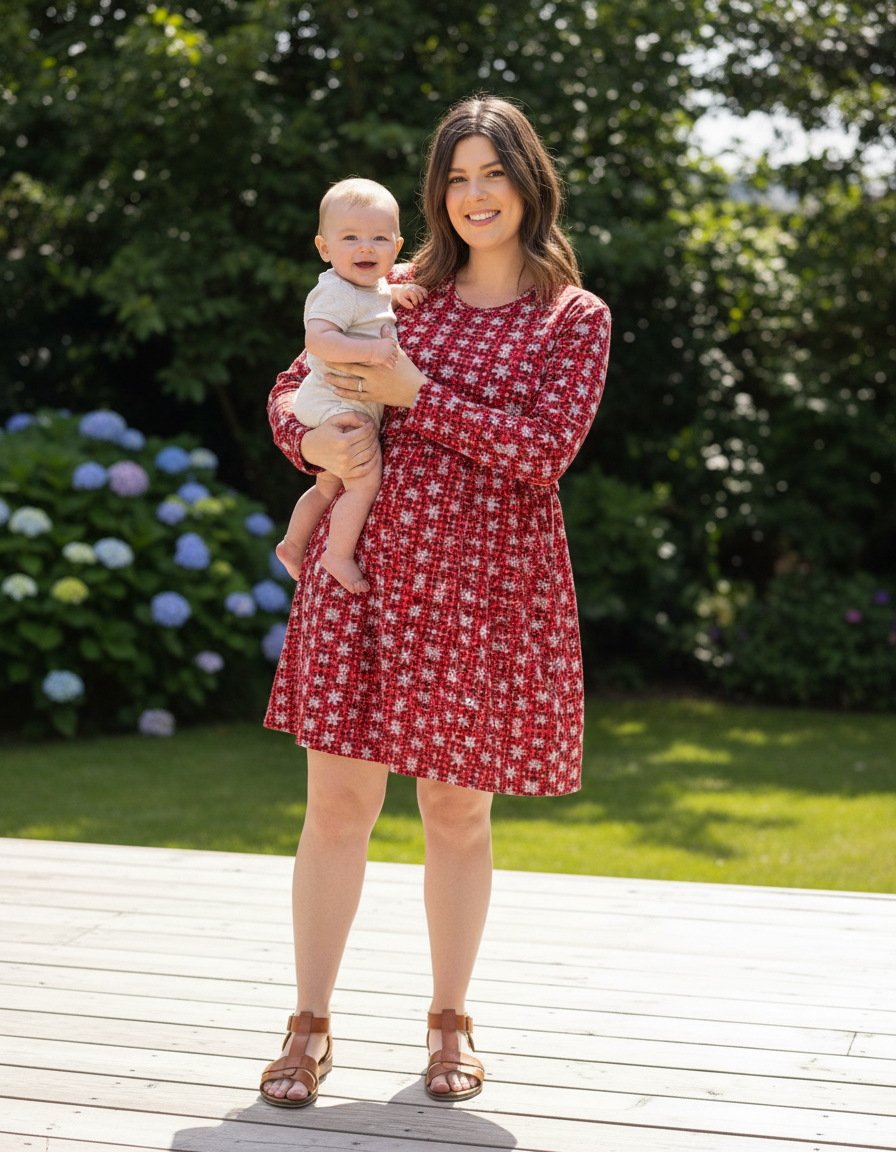 Tartan Breastfeeding Skater Dress-0