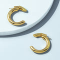 Punk Minimalist Metal Circle Huggie Hoop Pierced Statement Earrings Ear Jacket