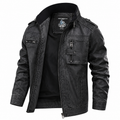 Men’s Distressed Grey Cafe Racer Cowhide Leather Jacket Premium Style