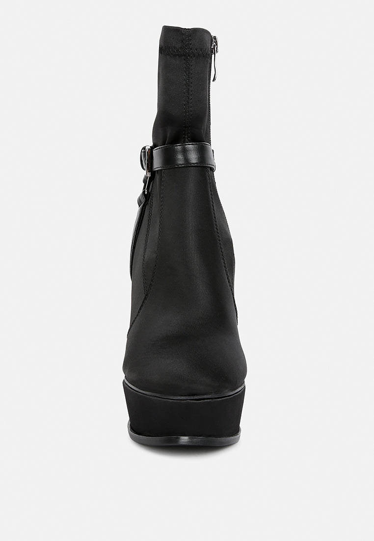 Doesburg Satin Stiletto Ankle Boots Pointed Toe High Heel Side Zipper
