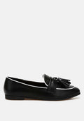 Mythos Dual Tone Tassel Loafers Flat Pleather Comfortable Shoes