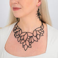 Waterlily Recycled Rubber Statement Necklace-0