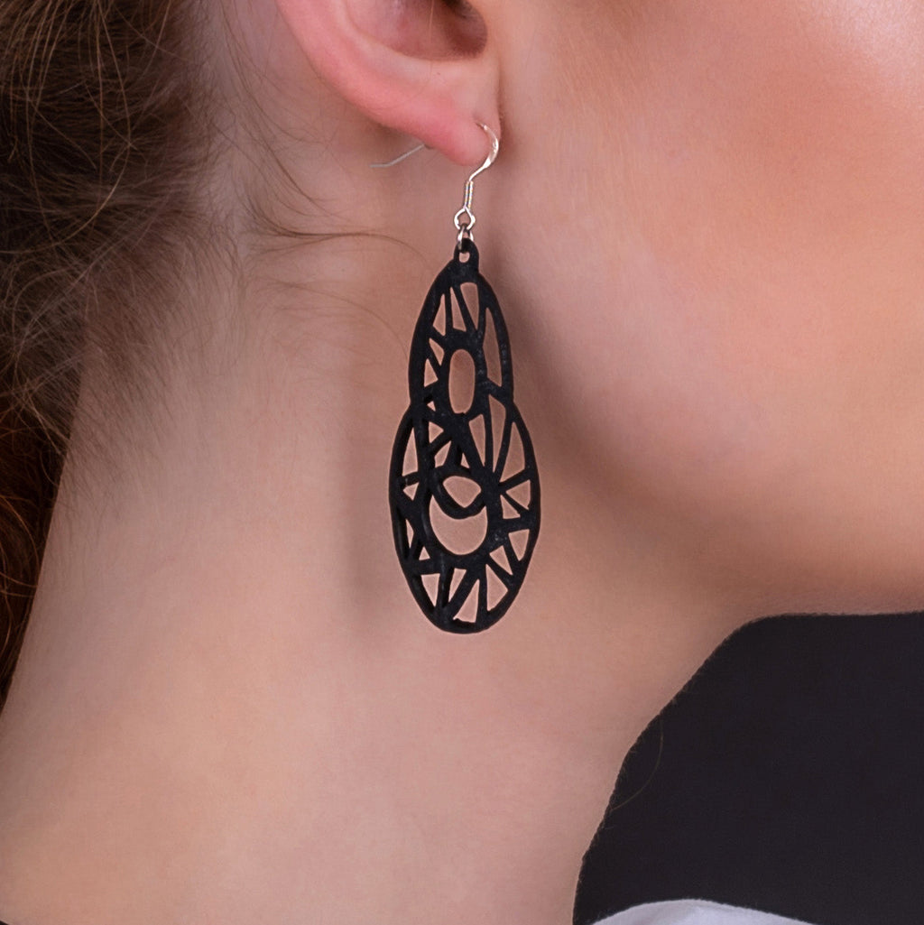 Stellar Recycled Rubber Teardrop Earrings-0