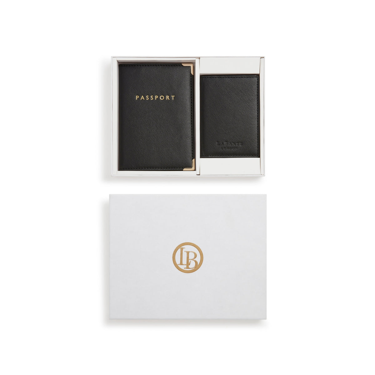 Nutcombe Black Passport Holder & Credit Card holder Gift Box