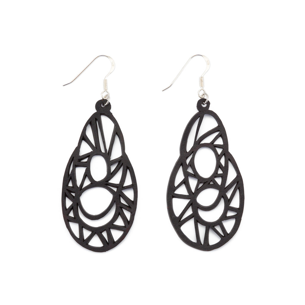 Stellar Recycled Rubber Teardrop Earrings-1