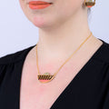 Sunset Recycled Wood Gold Necklace-0