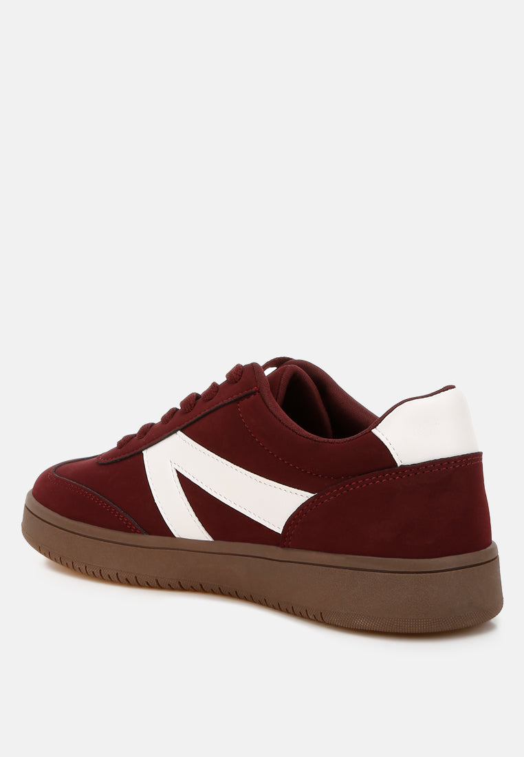 Zoomer Patchwork Chunky Sneakers Nubuck Faux Leather Flatforms