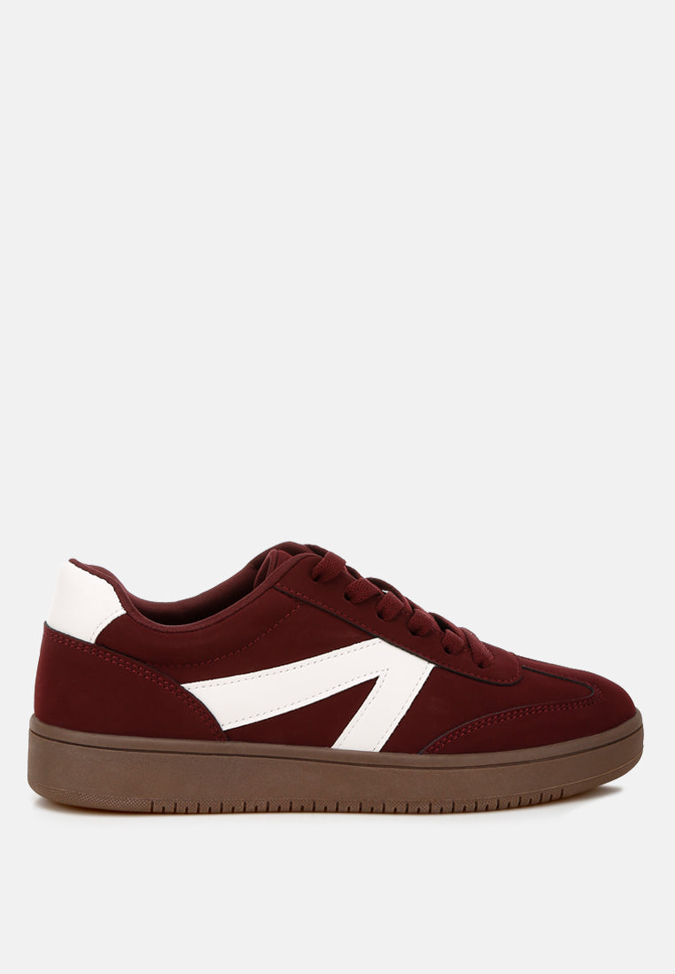 Zoomer Patchwork Chunky Sneakers Nubuck Faux Leather Flatforms