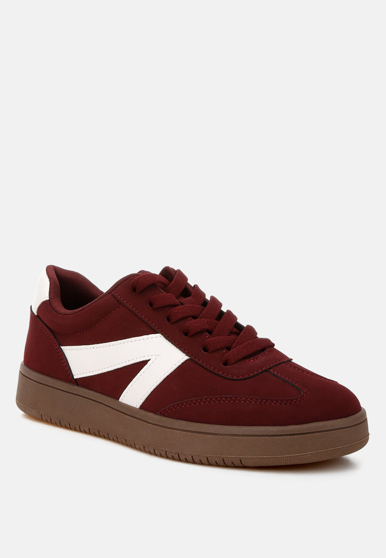 Zoomer Patchwork Chunky Sneakers Nubuck Faux Leather Flatforms