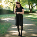 Black Knee Length Breastfeeding Dress | Nursing Dress | MilkyMoon-0