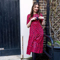 Red Leopard Midi Breastfeeding Dress | MilkyMoon-0