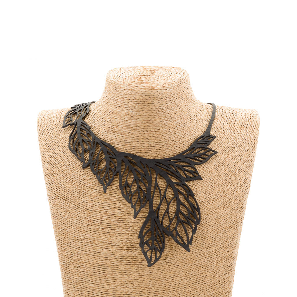 Spring Leaf Recycled Rubber Necklace-1