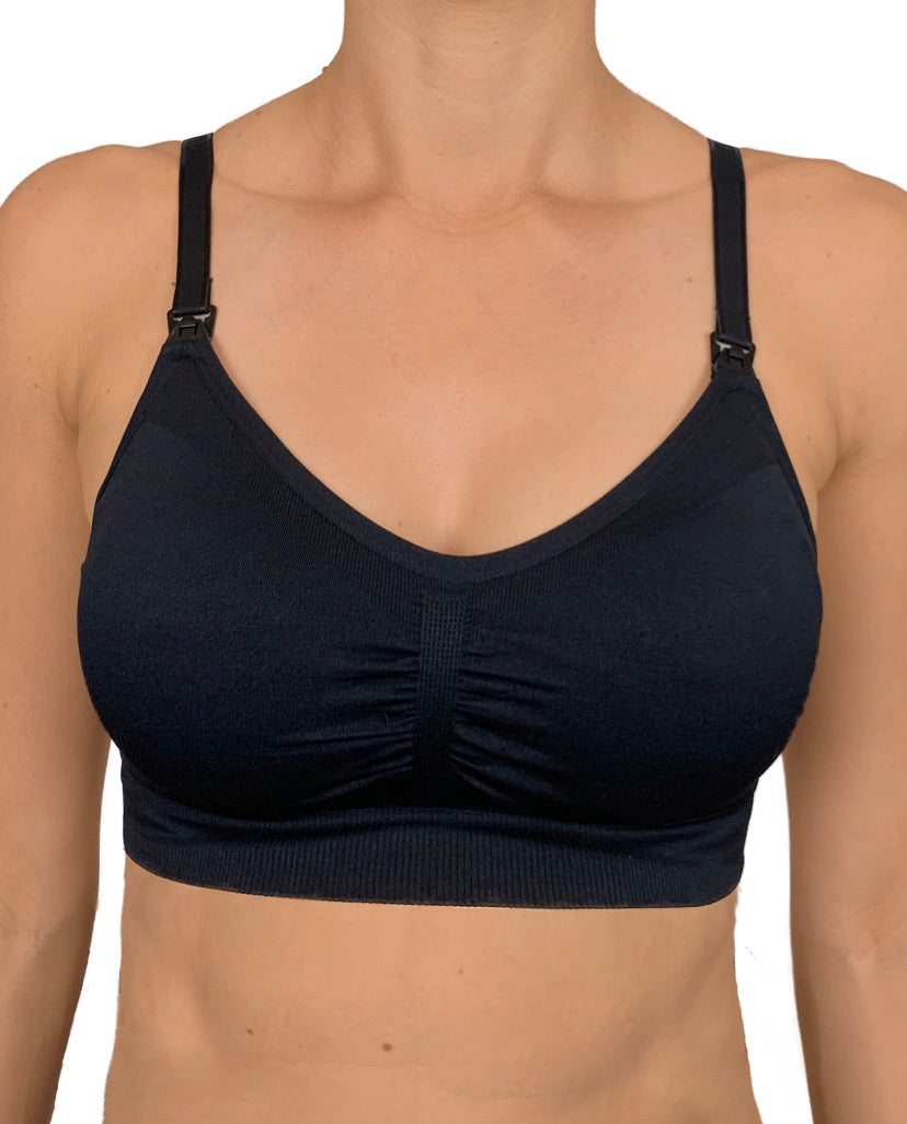 Seamfree Maternity & Nursing Bra – Black