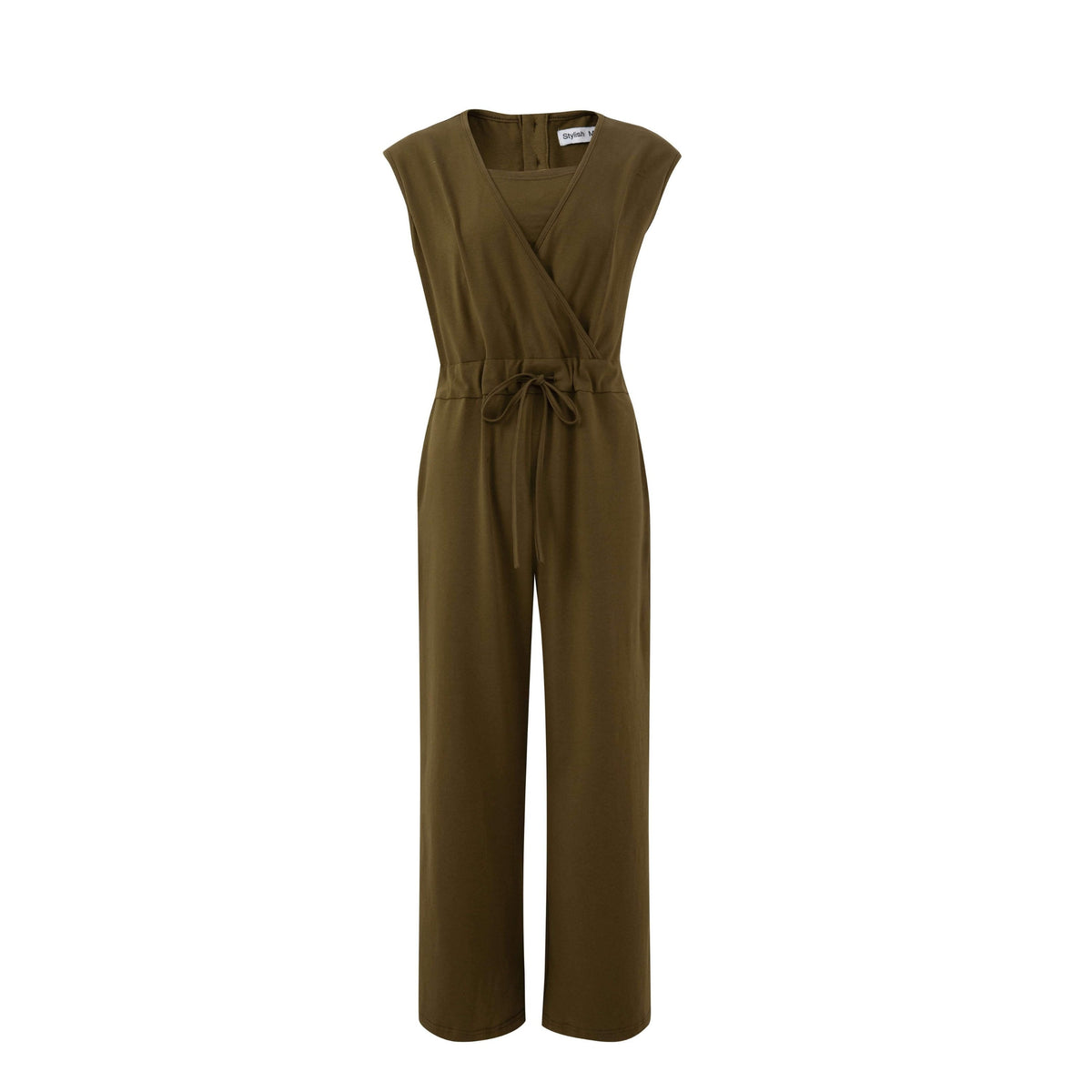 The Breastfeeding Jumpsuit - Kerry Cotton Khaki-2