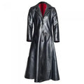 Men's Gothic Steampunk PVC Leather Coat Matte Black Vamp Fashion