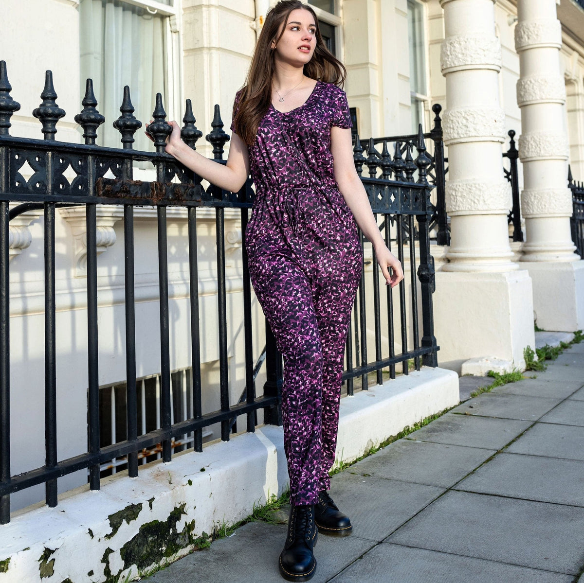 Purple Leopard Breastfeeding Jumpsuit | Nursing Jumpsuit | MilkyMoon-0