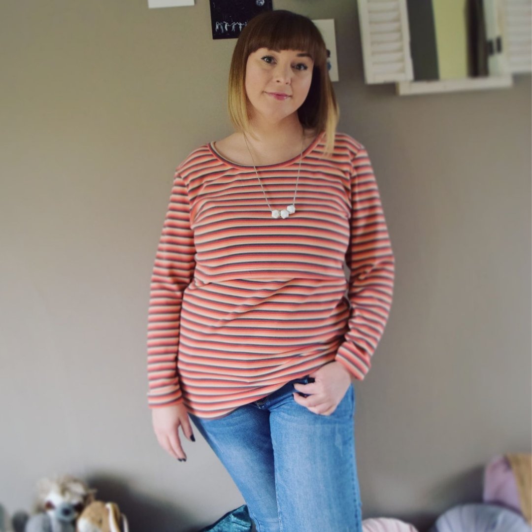 Rosie Stripe Breastfeeding Sweater-0