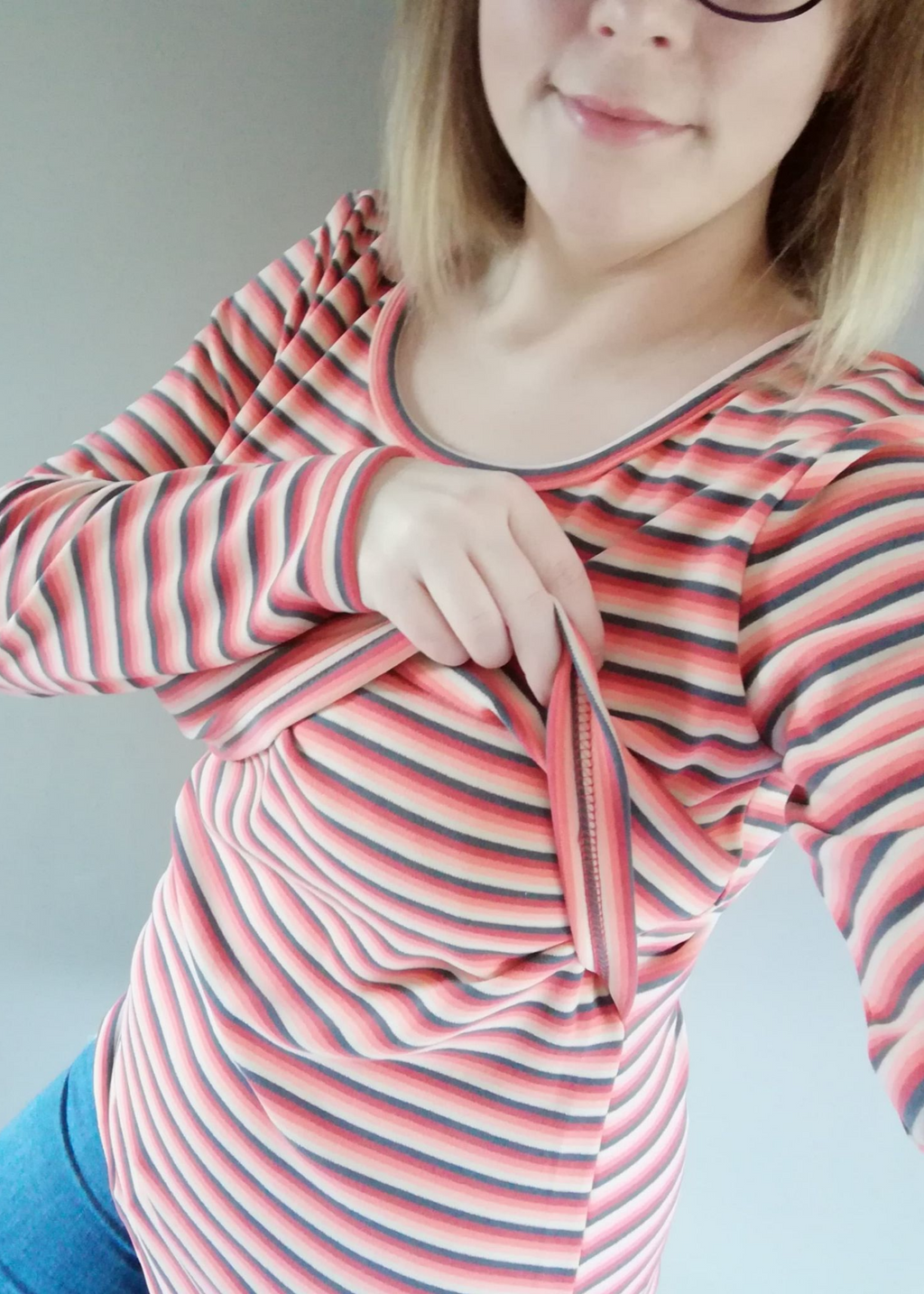 Rosie Stripe Breastfeeding Sweater-2