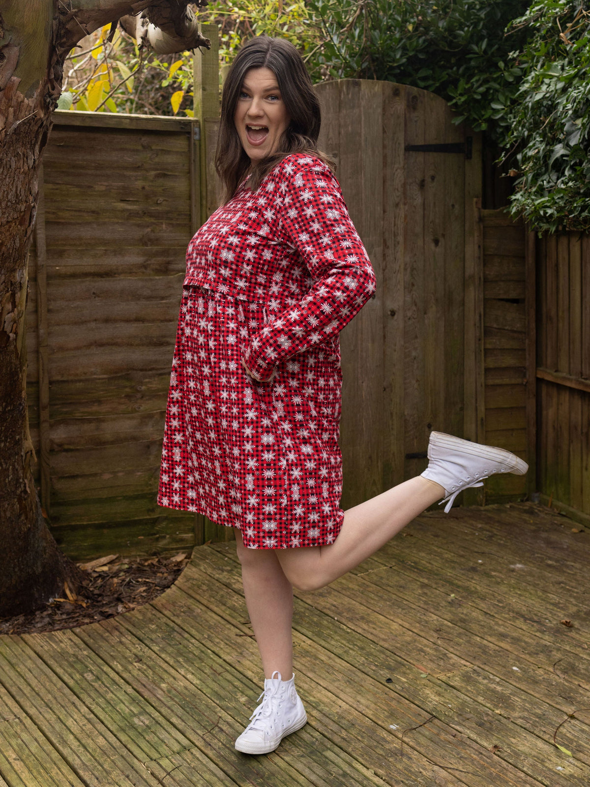 Tartan Breastfeeding Skater Dress-1